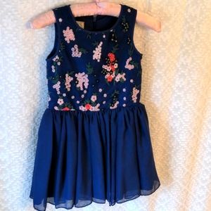 Girls floral embroidered bodice dress